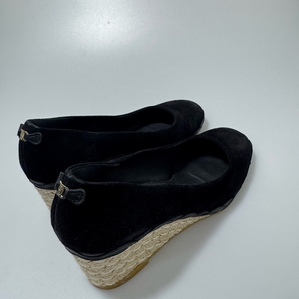 Ferragamo Svelte Wedges Suede Black Women’s Size 6 - Picture 6 of 8